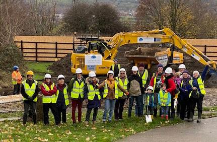 Five Rivers Cohousing members as construction starts on site